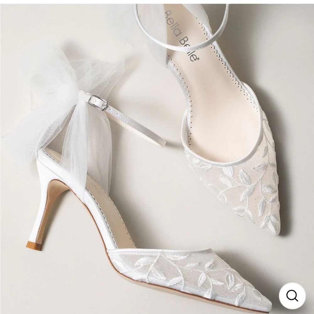 La Belle Ivory Embroidered Heels